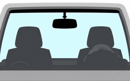 Illustration showing the correct placement of the Swiss vignette on a car windshield, prominently in the top left or behind the rearview mirror.
